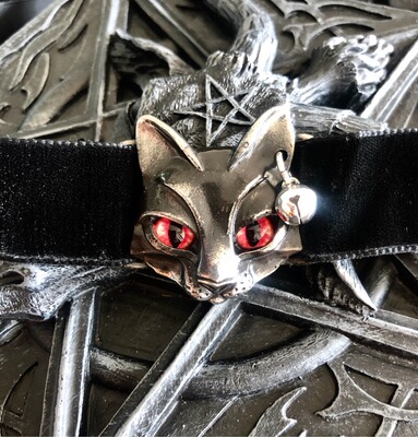 芭丝苔特女神黑猫丝绒颈带