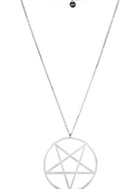 潮牌KILLSTAR Pentagram哥特朋克摇滚五芒星项链毛衣链