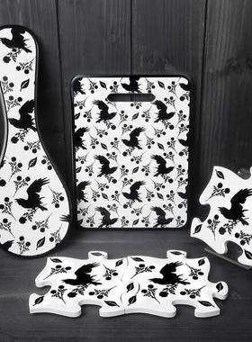 Alchemy CT3 Raven & Rose渡鸦与黑玫瑰哥特朋克陶瓷平盘砧板