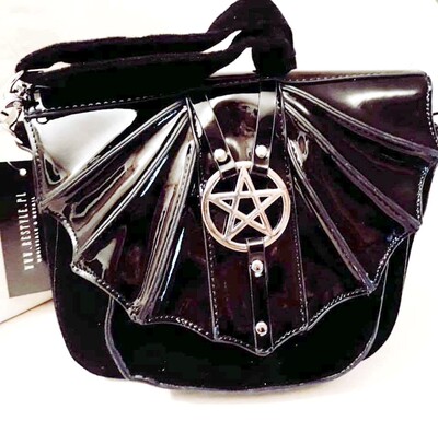 东欧哥特五芒星丝绒翅膀挎包