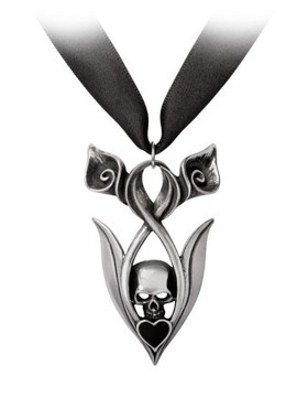 Alchemy ETERNAL PEACE P971 永恒的和平 百合花骷髅心形吊坠项链