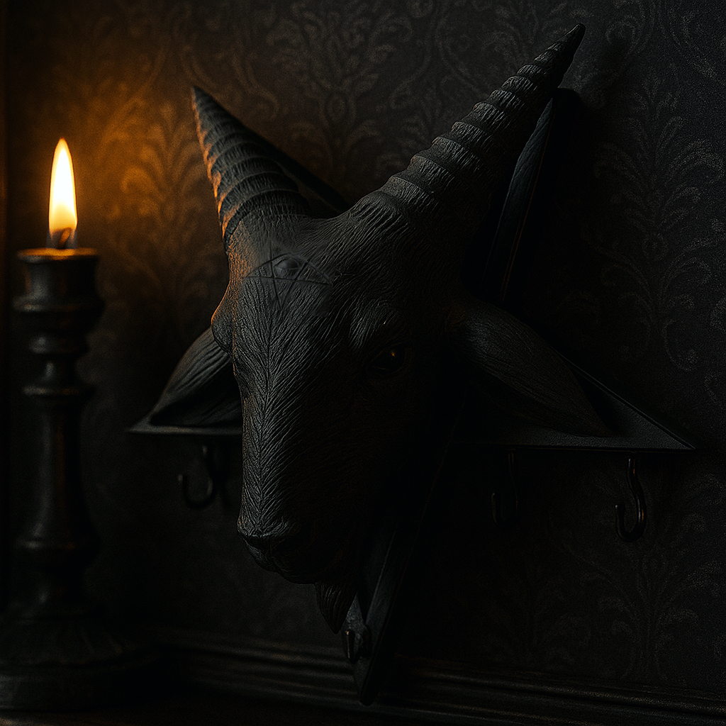 暗黑哥特怪诞巴风特黑山羊壁饰