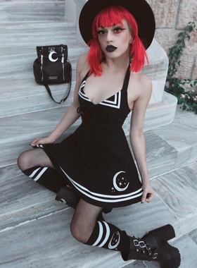 KILLSTAR暗黑哥特亚文化Yuzuki朋克摇滚日系露背水手服连衣裙