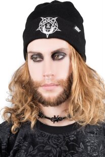 KILLSTAR哥特暗黑Darkness五芒星巴风特刺绣摇滚朋克冷帽毛线滑雪