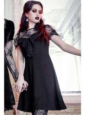 KILLSTAR暗黑哥特亚文化Buffy 蕾丝透视修身摇滚维多利亚连衣裙