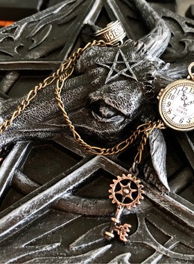 Alchemy E349 Uncle Albert’s Timepiece蒸汽朋克哥特钟表链耳饰