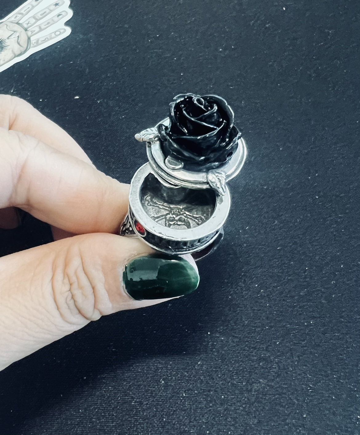 ALCHEMY黑玫瑰朋克风戒指