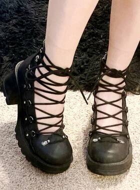 现货DEMONIA暗黑哥特亚文化BRATTY-32洛丽亚绑带原宿日系玛丽珍鞋
