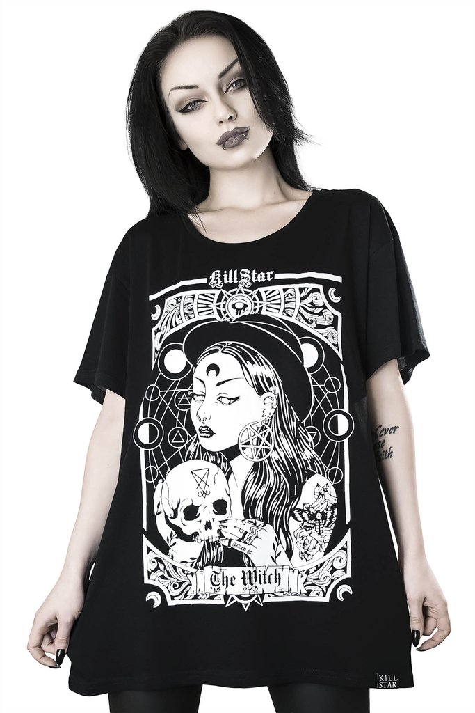 潮牌KILLSTAR The Witch哥特朋克骷髅五芒星短袖T恤上衣