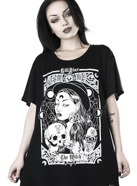 潮牌KILLSTAR The Witch哥特朋克骷髅五芒星短袖T恤上衣