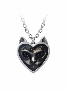 Alchemy Gothic P884 LOVE CAT 暗黑哥特风猫耳朵爱心项链