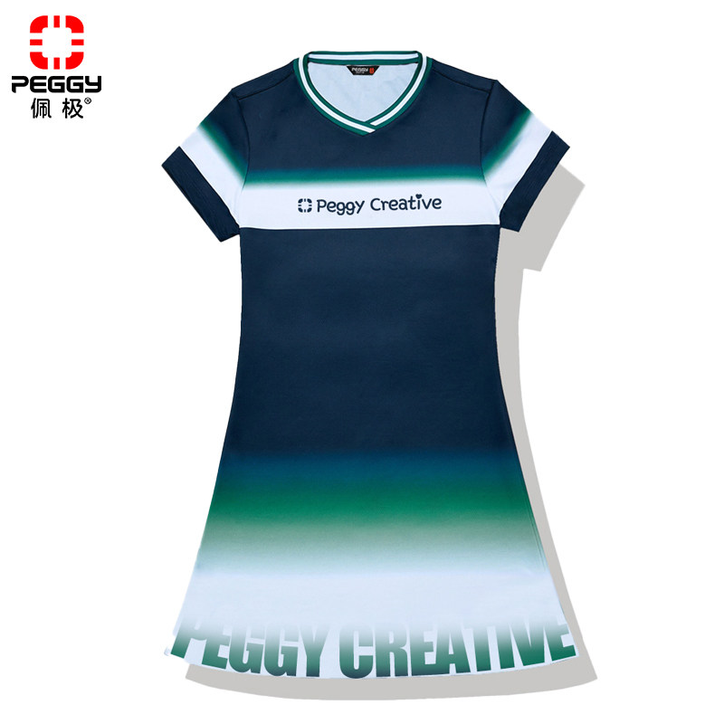 佩极羽毛球服女款短袖连衣裙速干透气运动网球裙防走光短裤裙