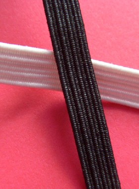 3mm5mm6mmmm8mm10mm黑色白色扁形松紧带高弹力进口橡皮筋走马带