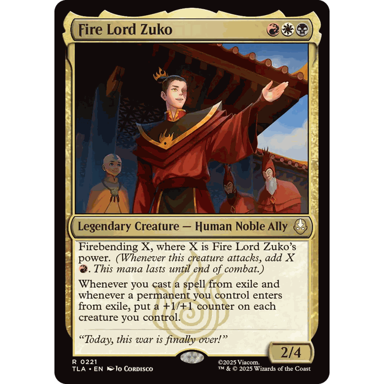 TLA 221 烈火君苏科  Fire Lord Zuko 万智牌 闪 R