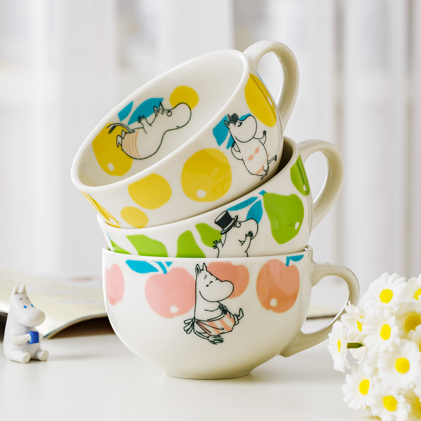 姆明Moomin陶瓷马克杯可爱早餐杯儿童水杯牛奶杯子大容量礼盒装
