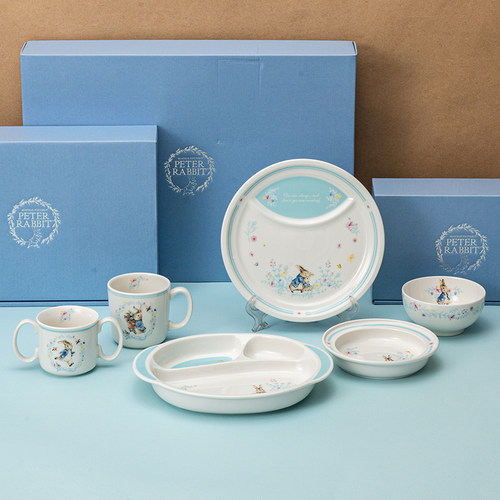 比得兔Peter Rabbit英式陶瓷陶瓷儿童餐具组合套装礼盒装碗盘碟杯