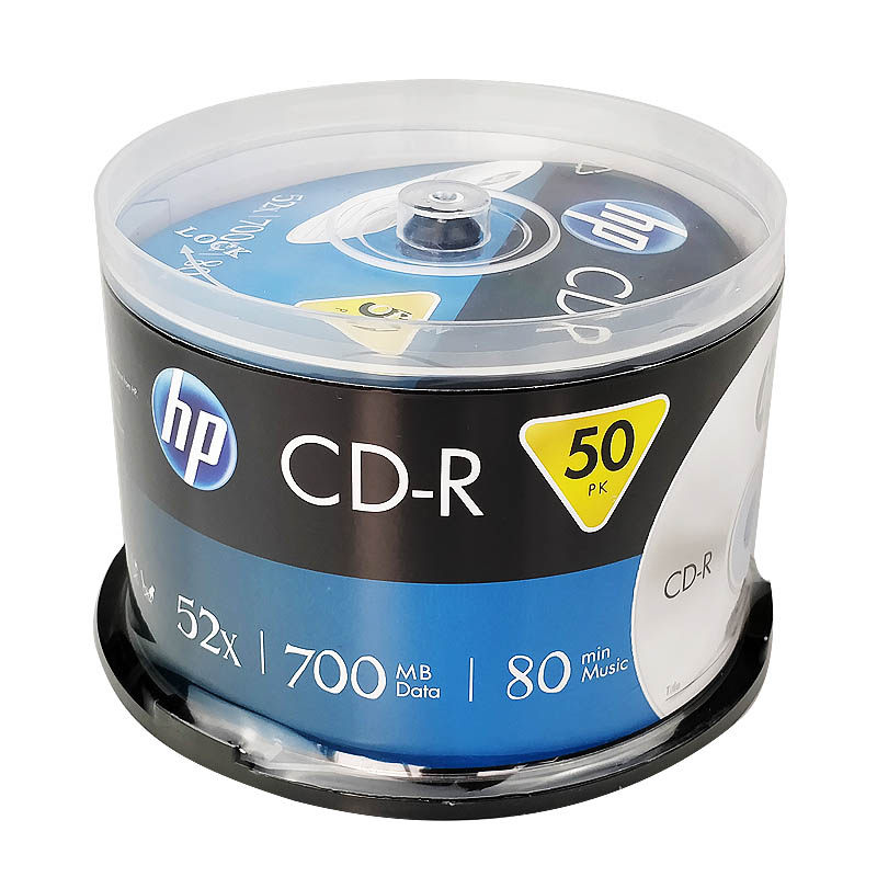 HP/惠普 CD-R 700M cd刻录盘 空白光盘50片桶装 原装正品VCD包邮