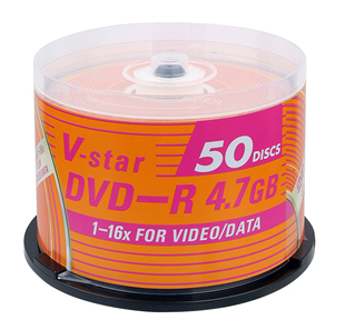 费威宝DVD光盘 50P桶装 新V 16X star 系列 空白刻录光盘 DVD 免邮