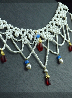 包邮唐风软璎珞汉服额头饰品坦领