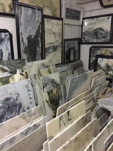 云南大理石 山水画天然 老矿石画 精品云石片微信18567285516