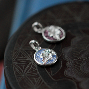 2020.No.1‖花镜·无尽夏‖绣球花纯银小吊坠 内填珐琅 原创设计