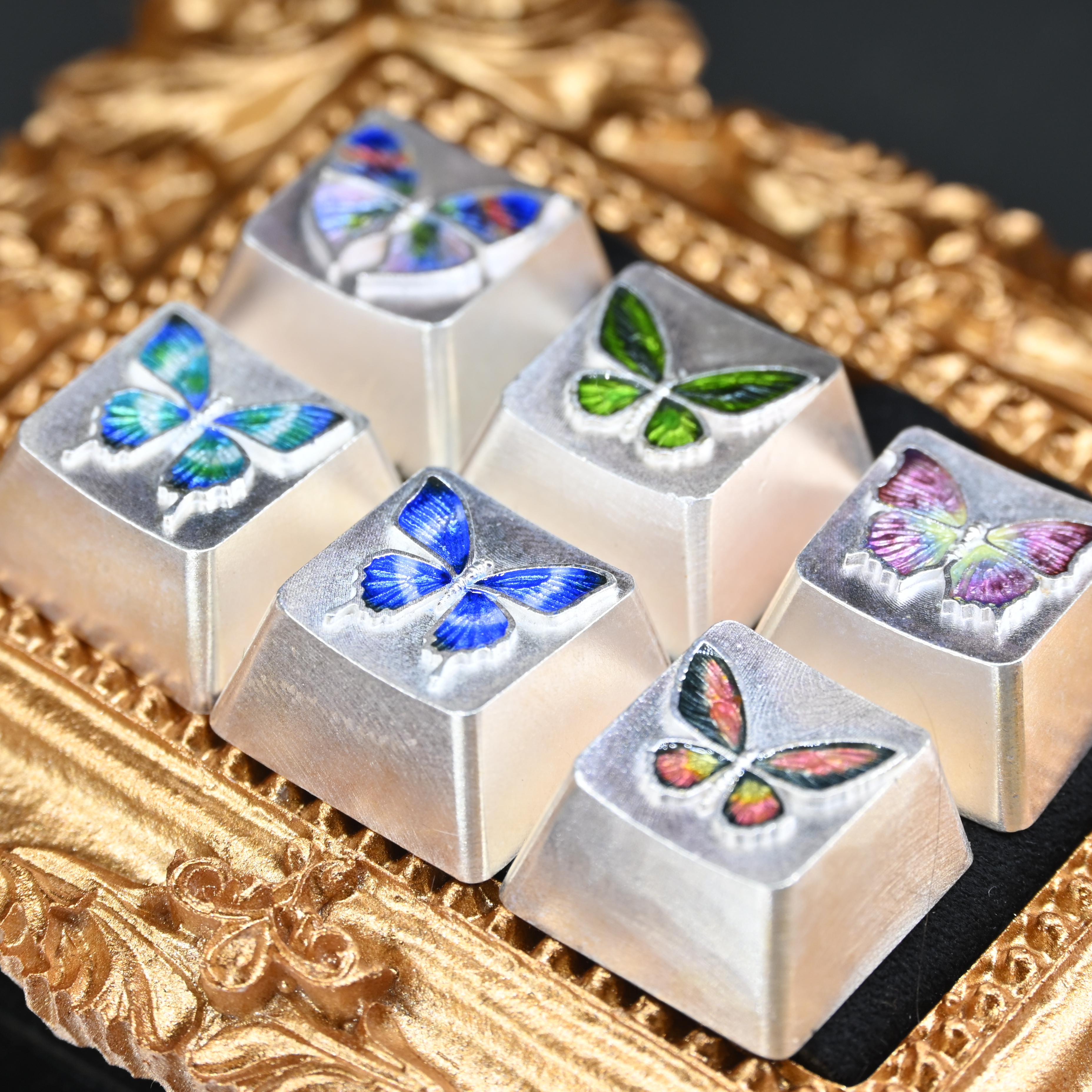 身境饰物||蝴蝶诗||原创设计 足银高温珐琅键帽 风花雪月诗 舞蝶