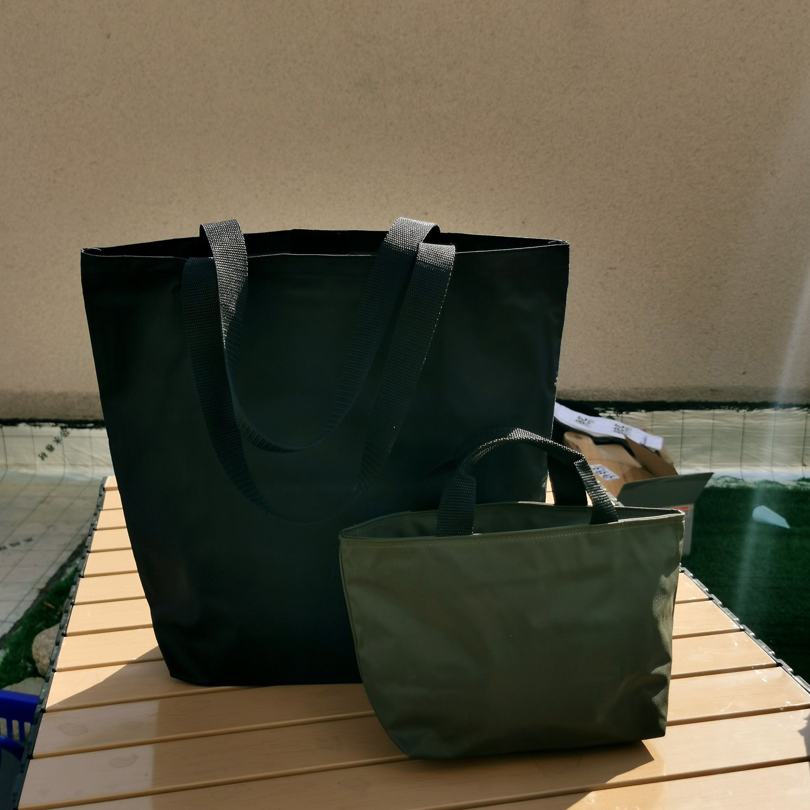 高品质防水购物袋环保尼龙袋加厚手提黑色托特包手拎袋2件套