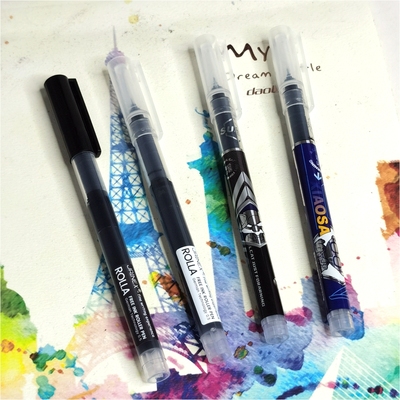 全针管大容量直液式办公白领学生备考0.5mm中性商务黑色签字笔O51