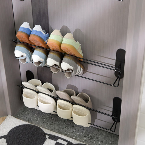 磁吸双层鞋架子家用入户门