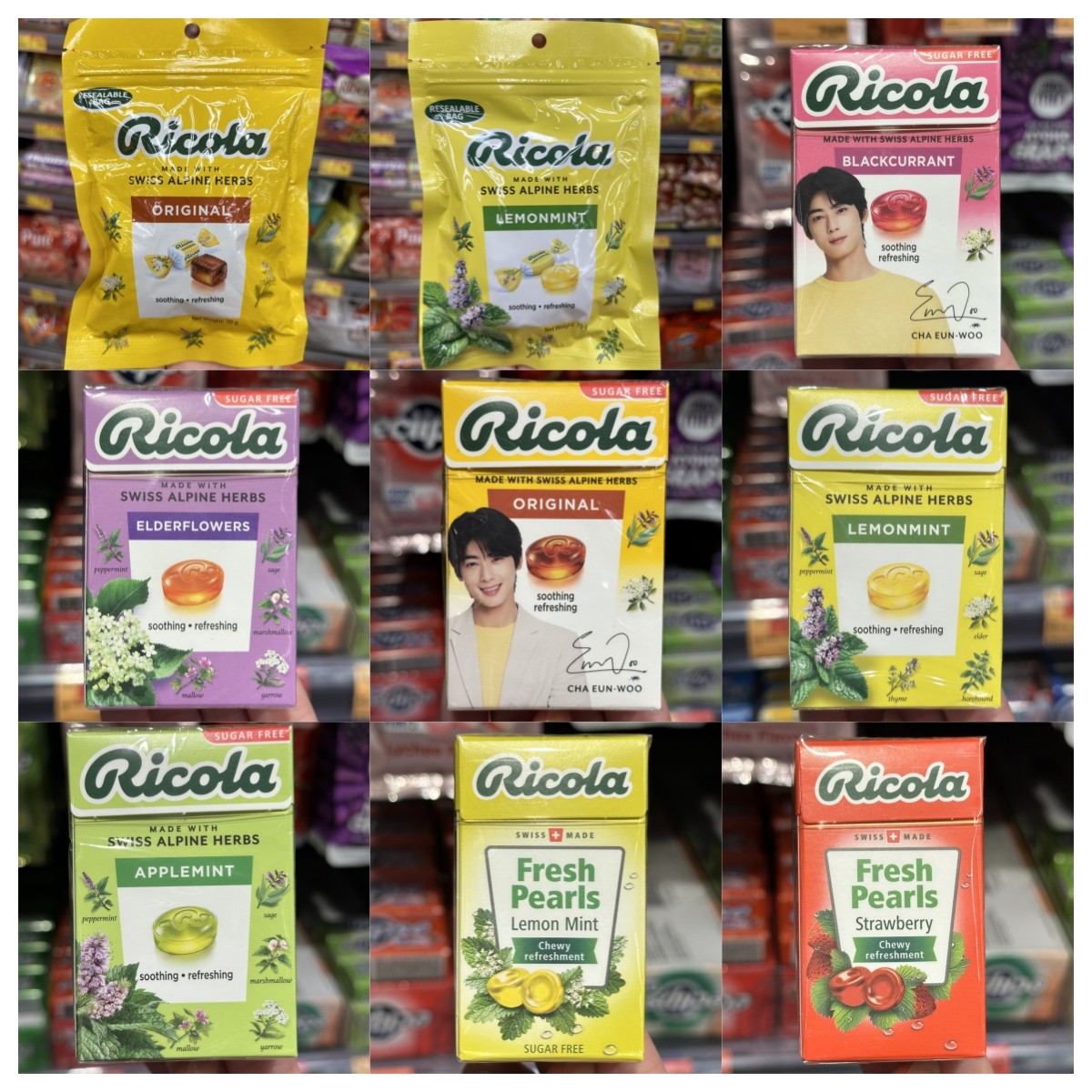 香港代购 瑞士进口ricola利口乐润喉糖薄荷糖柠檬薄荷糖果零食
