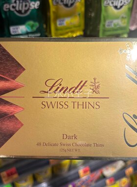 瑞士莲Lindt黑巧克力薄片125g