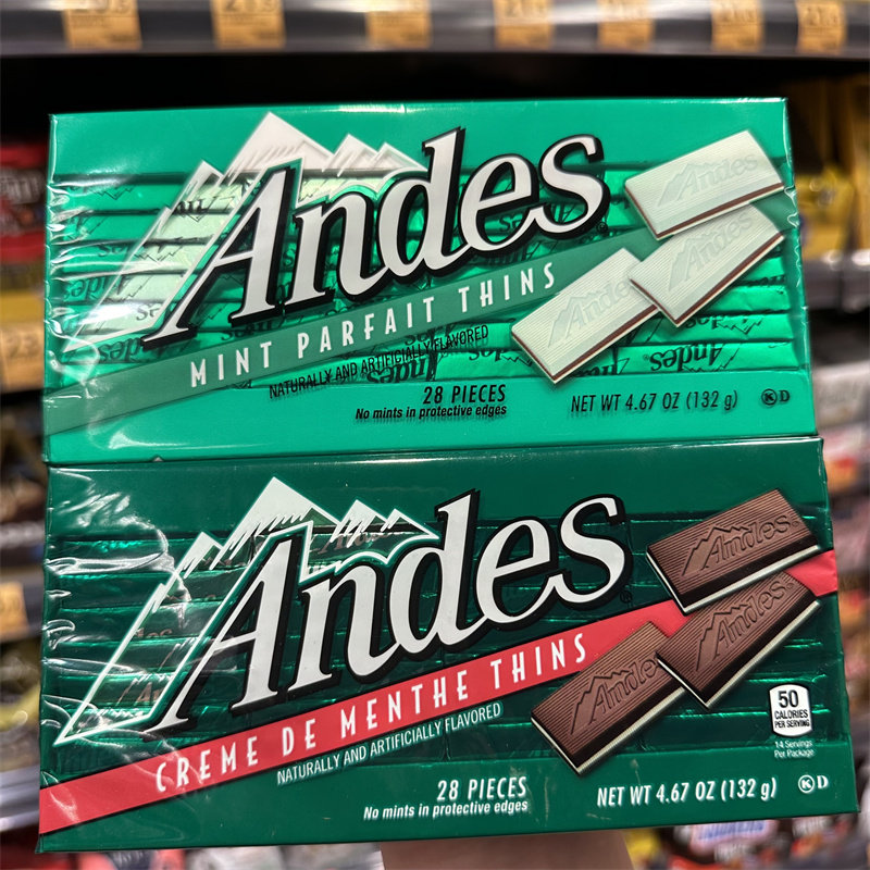 香港代购 进口安迪士薄荷味巧克力气泡薄巧网红清凉零食礼盒装