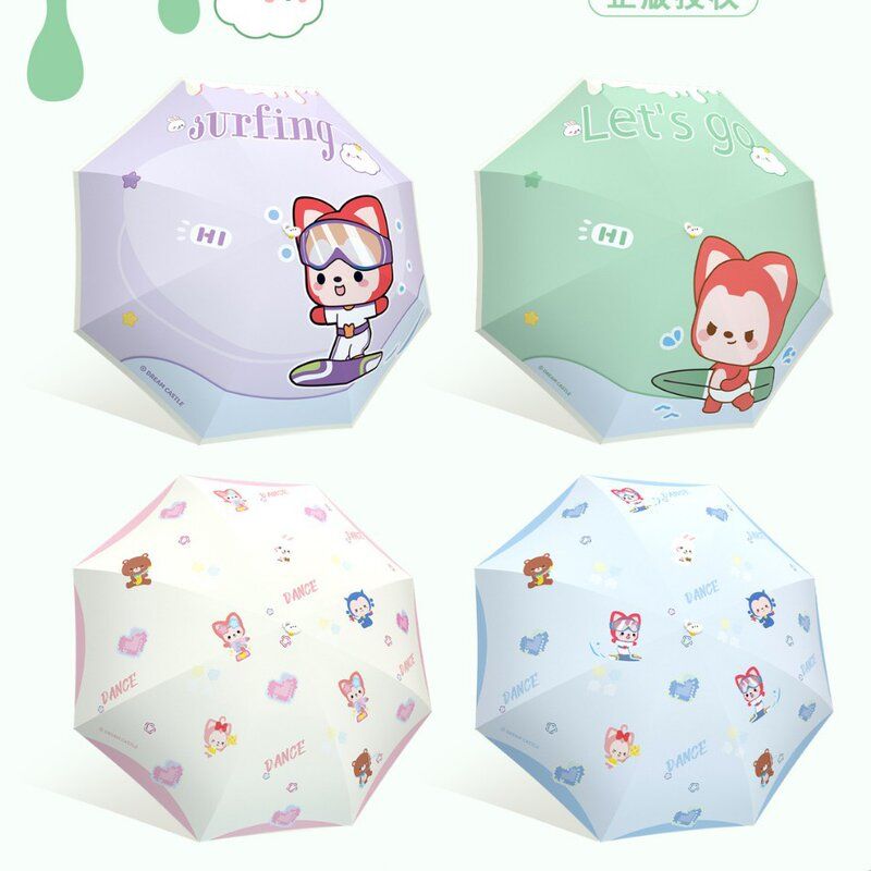 正版阿狸卡通手动雨伞外翻黑胶防晒折叠晴雨两用遮阳伞3145