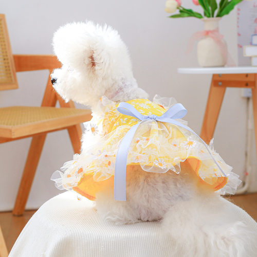 PETCIRCLE宠物圈中小型犬衣服宠物用品宠物狗衣服夏日雏菊吊带裙