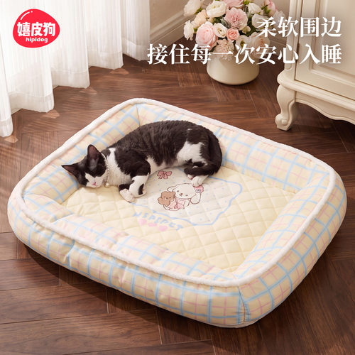 秋冬季防水趴趴垫灯芯绒狗窝绗棉猫窝耐抓四季通用可拆洗宠物垫子
