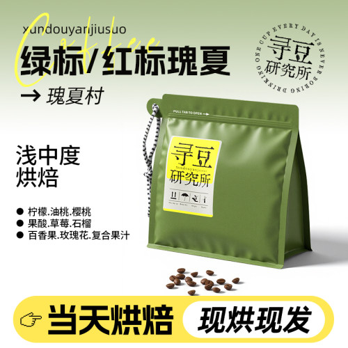 寻豆研究所 瑰夏村绿标/红标瑰夏庄园精选咖啡豆冷萃手冲新鲜现烘