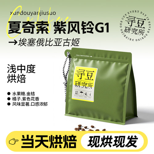 寻豆研究所 夏奇索紫风铃G1咖啡豆埃塞古姬精品豆手冲水洗咖啡粉