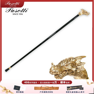 Pasotti意大利绅士手杖龙头拐杖拐棍金色演出国潮手工霸气文明杖