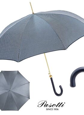 意大利pasotti蓝色小清新晴雨伞防紫外线单层复古直柄雨伞女简约