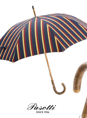 意大利Pasotti kingsman男士伞 蓝色条纹伞布绅士木质把手晴雨伞