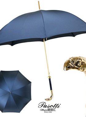 Pasotti意大利伞定制蓝色伞布金色老鹰晴雨伞遮阳伞自动男士长柄