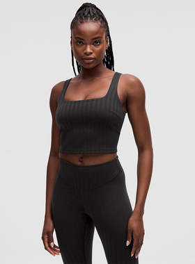 Wunder Under 女士短款背心C/D *同色系条纹丨lululemon丨LW1FDGS