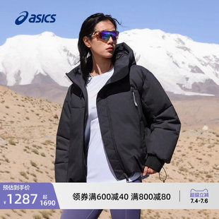 ASICS亚瑟士新款女式防泼水运动羽绒夹克拉炼连帽保暖羽绒服棉服