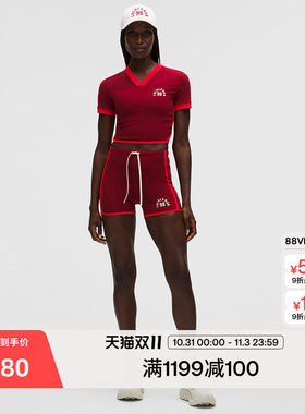 Nulu 女士运动饰边高腰短裤 3  *SOTM丨lululemon丨LW7DPPS