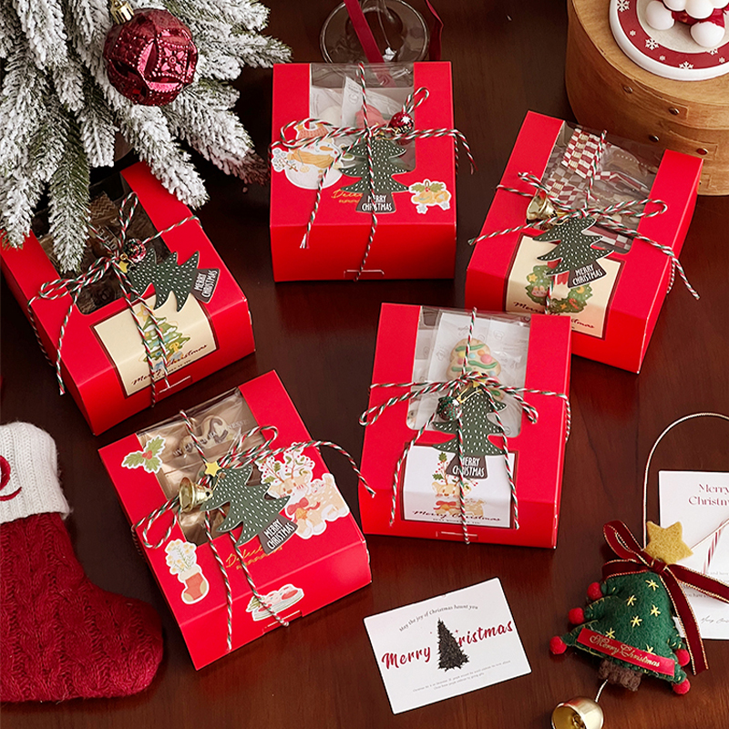 新年圣诞糖果饼干盒烘焙糯米船包装盒手工脆脆香曲奇雪花酥空礼盒