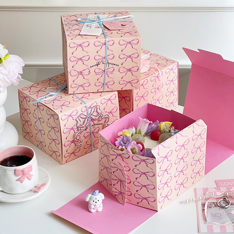 2025情人节礼物盒子烘焙甜点蛋糕盒下午茶打包盒七夕520伴手礼盒