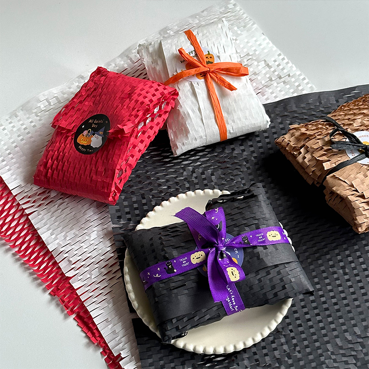 万圣节网格蜂窝纸蜂巢纸花束礼物礼品烘焙饼干垫纸填充缓冲打包装