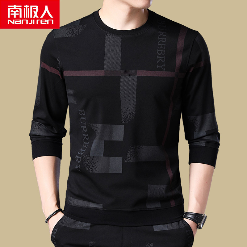 南极人t恤男长袖男士春夏装上衣服男圆领卫衣潮流体桖男打底小衫T