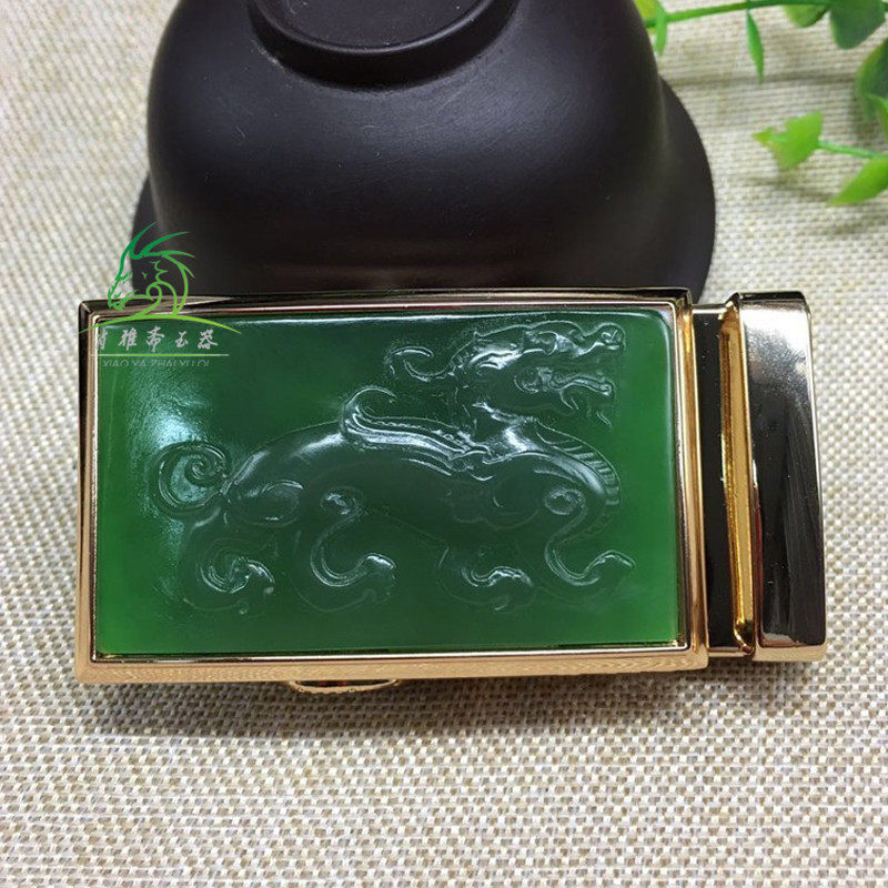 XIAO YAZHAI 천연 HETIAN 옥 조디악 드래곤 벨트 버클 헤드 남자 드래곤은 세계 벨트 버클 헤드 PIXIU 자동 버클을 여행합니다