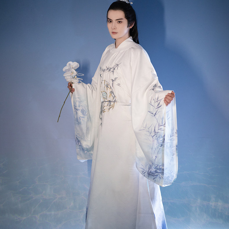 원래 HANFU 당나라에서 만든 둥근 목 가운 정장 중국 스타일의 새로운 남성 명나라에서 만든 도교 가운 남자 당나라 정장 한 요소 고대 의상